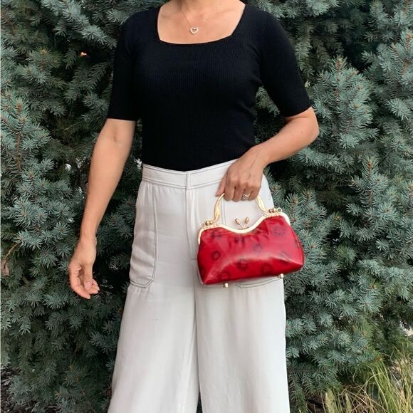 Multi Use Handmade Distressed Leather Purse, Vintage Style Kisslock Handbag - Picture 5 of 15